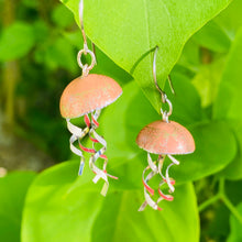 Load image into Gallery viewer, Peachy Little Jellyfish Tin Earrings