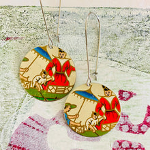 Load image into Gallery viewer, Japanese Family Circle Tin Earrings