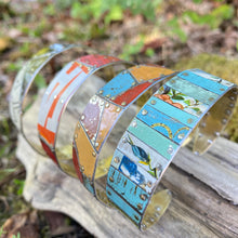 Load image into Gallery viewer, Mixed Turquoise Tesserae Tin Cuff