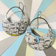 Load image into Gallery viewer, Canada Crescent Circles Tin Earrings