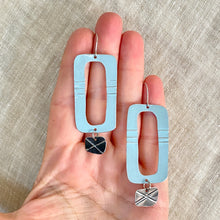 Load image into Gallery viewer, Pale Blue &amp; Midnight Mod Tin Earrings