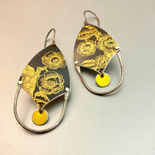 Load image into Gallery viewer, Golden Flowers Shielded Tin Earrings