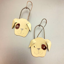 Load image into Gallery viewer, Cream &amp; Chocolate Puppies Tin Earrings