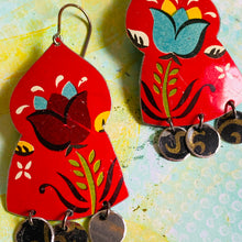 Load image into Gallery viewer, Dutch Tulip Temple Drop Tin Earrings