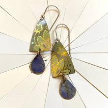Load image into Gallery viewer, Small Mixed Vintage Blues Earrings
