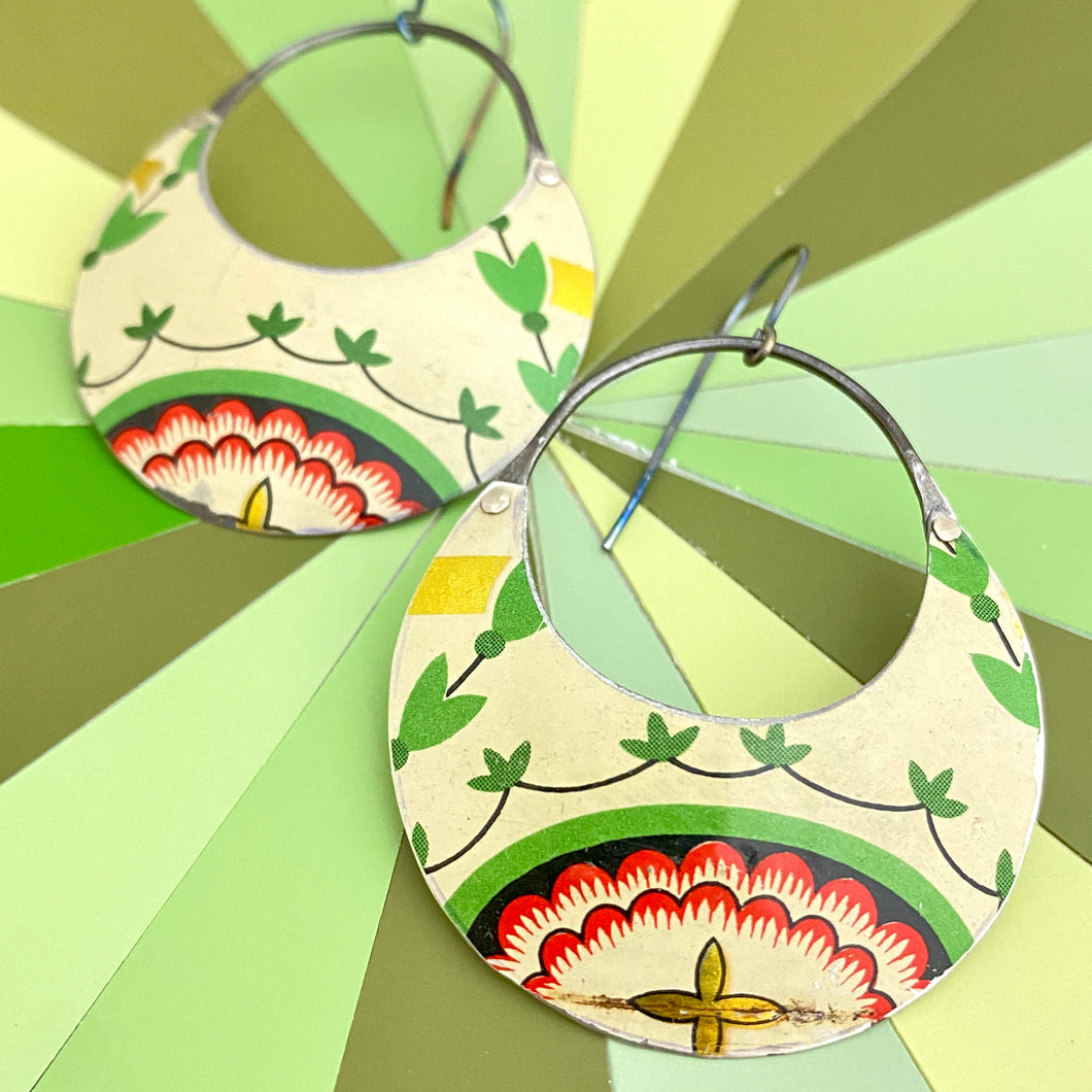 Vintage Botanicals Crescent Circle Earrings