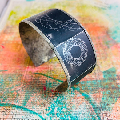 Spirography Upcycled Tesserae Tin Cuff