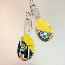 Load image into Gallery viewer, Mixed Vintage Patchwork Tin Earrings