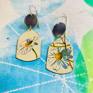 Happy Daisies Upcycled Tin Earrings