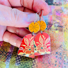 Load image into Gallery viewer, Scarlet &amp; Persimmon Wide Arch Upcycled Tin Earrings