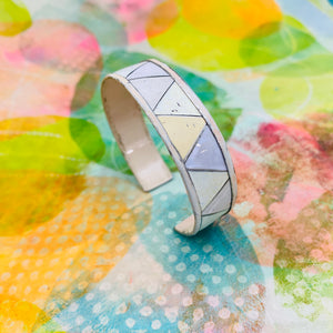 Snowy Triangles Tesserae Tin Cuff