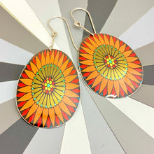 Load image into Gallery viewer, Orange Flower Mandala Earrings