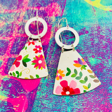 Load image into Gallery viewer, Happy Pinks Small Fans Tin Earrings