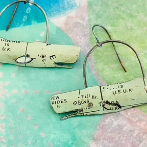 S. Pacific Sperm Whales Upcycled Tin Earrings