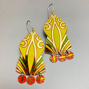 Sunshine Temple Drop Tin Earrings