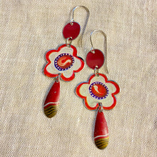Load image into Gallery viewer, Fun Red Flowers Earrings
