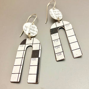 Crossword Horseshoe Tin Earrings