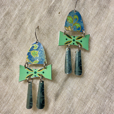 Mixed Vintage Greens Earrings