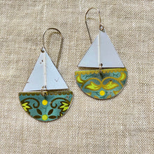 Load image into Gallery viewer, Vintage Blue Sailboat Earrings