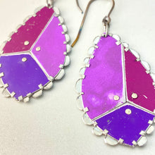 Load image into Gallery viewer, Scalloped Purples Patchwork Tin Earrings