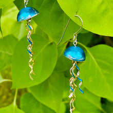 Load image into Gallery viewer, Sapphire Jellyfish Tin Earrings