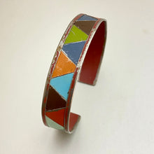 Load image into Gallery viewer, Earth Mother Triangles Tesserae Tin Cuff