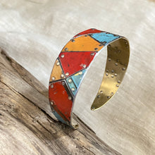 Load image into Gallery viewer, Vintage Polygon Tesserae Tin Cuff