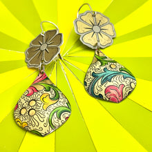 Load image into Gallery viewer, Golden Blossom &amp; Florentine Pattern Earrings