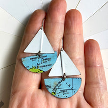 Load image into Gallery viewer, RESERVED: Caribbean Sail Boats Tin Earrings