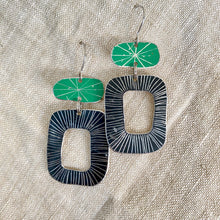 Load image into Gallery viewer, Grassy &amp; Midnight Mod Tin Earrings