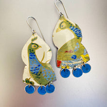 Load image into Gallery viewer, Peacock Temple Drop Tin Earrings