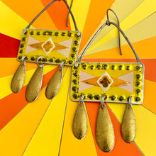 Load image into Gallery viewer, Circus Gold Chandelier Tin Earrings