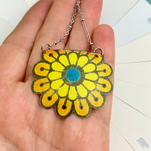 Load image into Gallery viewer, Stylized Orange Flower Tin Necklace