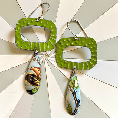 Chartreuse Mod Tin Earrings
