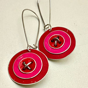 Wire Stitched X O Tin Earrings