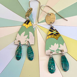 Seafoam & Gold Earrings