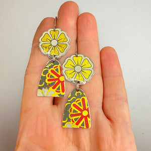 Golden Blossoms Tin Earrings