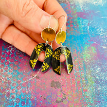 Load image into Gallery viewer, Gold &amp; Midnight Upcycled Tin Earrings