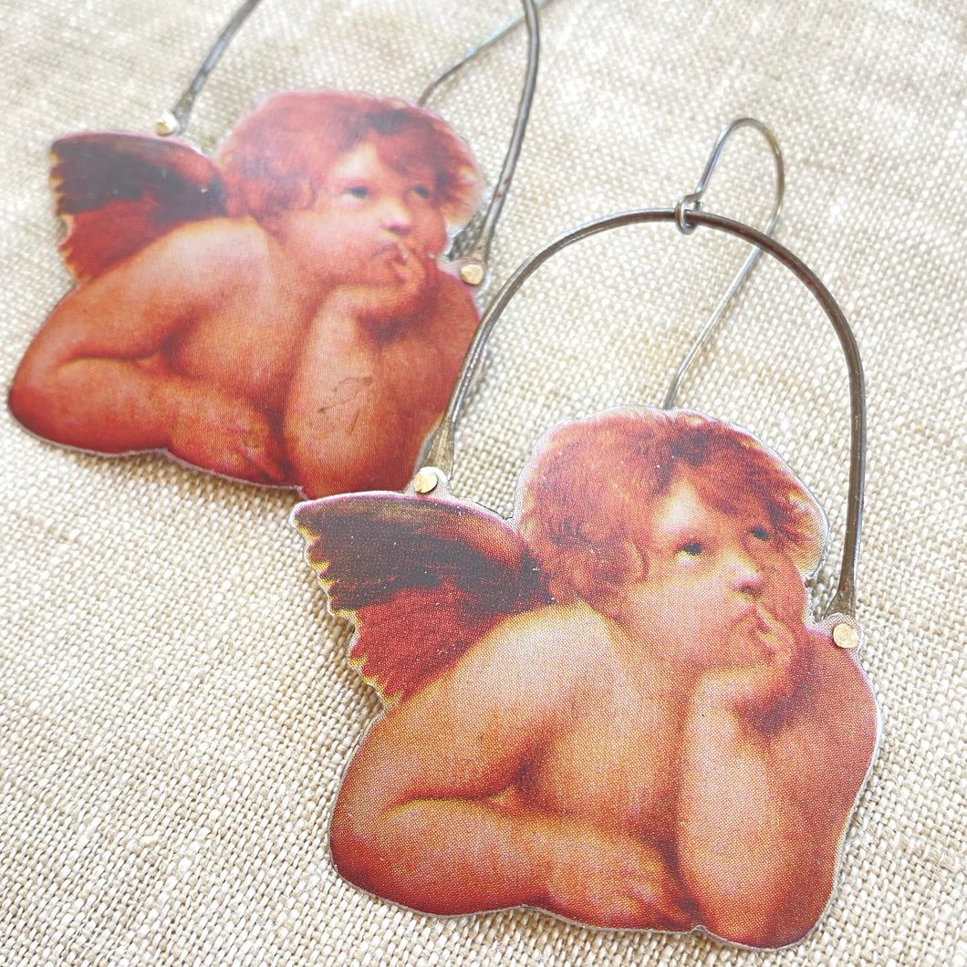Raphael’s Cherubs Tin Earrings