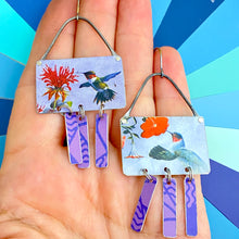 Load image into Gallery viewer, Hummingbird Chandelier Tin Earrings