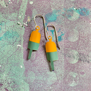 Goldenrod & Colonial Blue Lobster Buoy Earrings