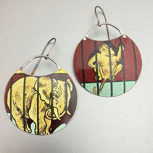 Not My Circus Circle Tin Earrings