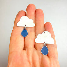 Load image into Gallery viewer, Puffy White Clouds Tin Earrings