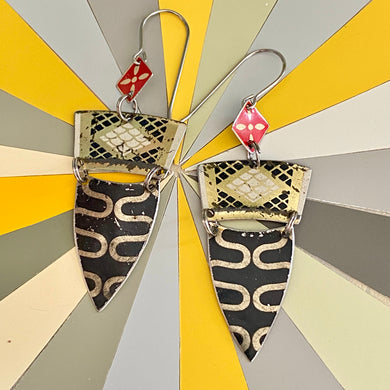 Midnight, Gold & Red Diamond Earrings