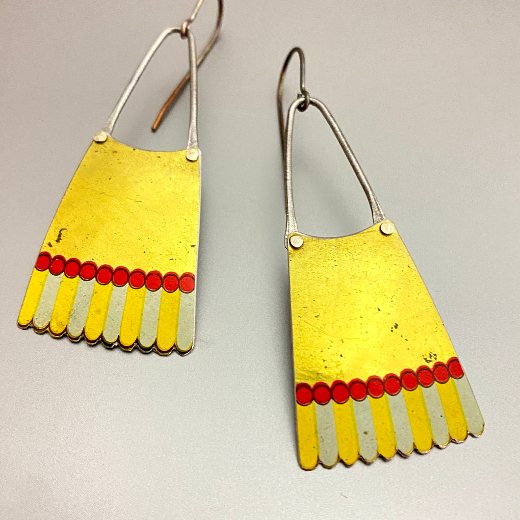 Golden Fan Tin Earrings