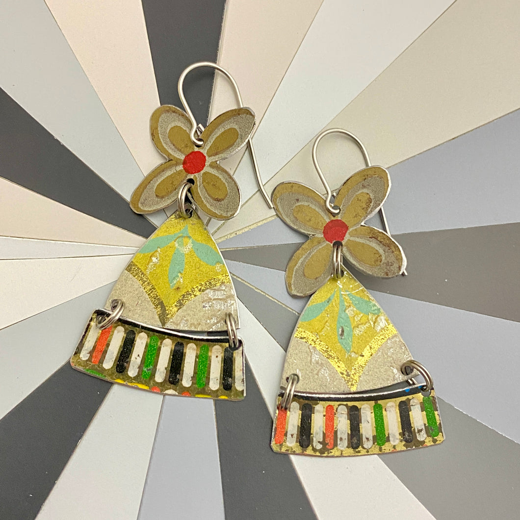 Vintage Gold Flower Earrings