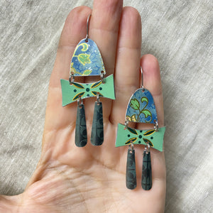 Mixed Vintage Greens Earrings