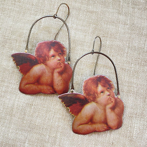 Raphael’s Cherubs Tin Earrings