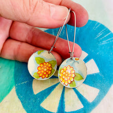 Load image into Gallery viewer, Orange-y Zinnias Medium Basin Earrings