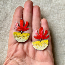 Load image into Gallery viewer, Red Mod Succulents Upcycled Tin Earrings